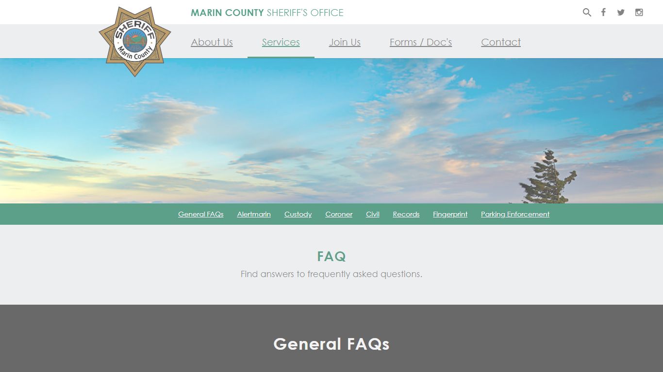 FAQ - Marin County Sheriff's Office
